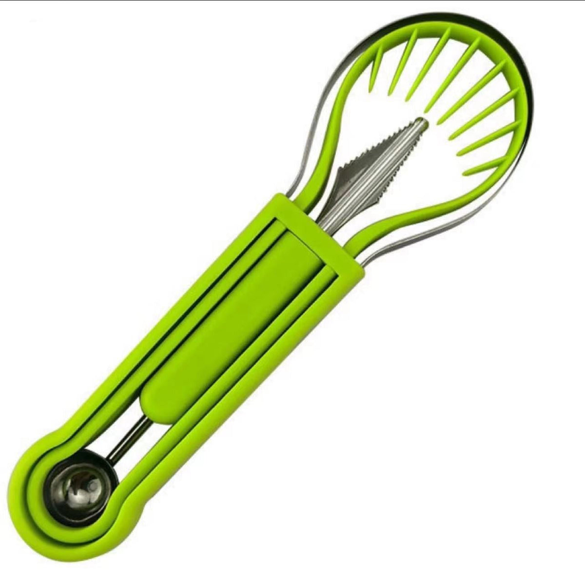 🍉 Get 50% off now! 3-piece set for fruit and melons - for cutting, shaping and decorating - made of stainless steel, compact storage, comfortable to hold - especially suitable for honeydew melon, watermelon and soft fruits