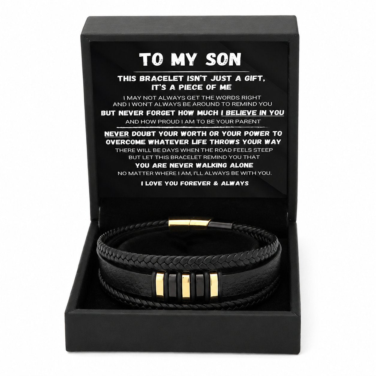 đ¤For my son â "Never Walk Alone" Braided Bracelet Set