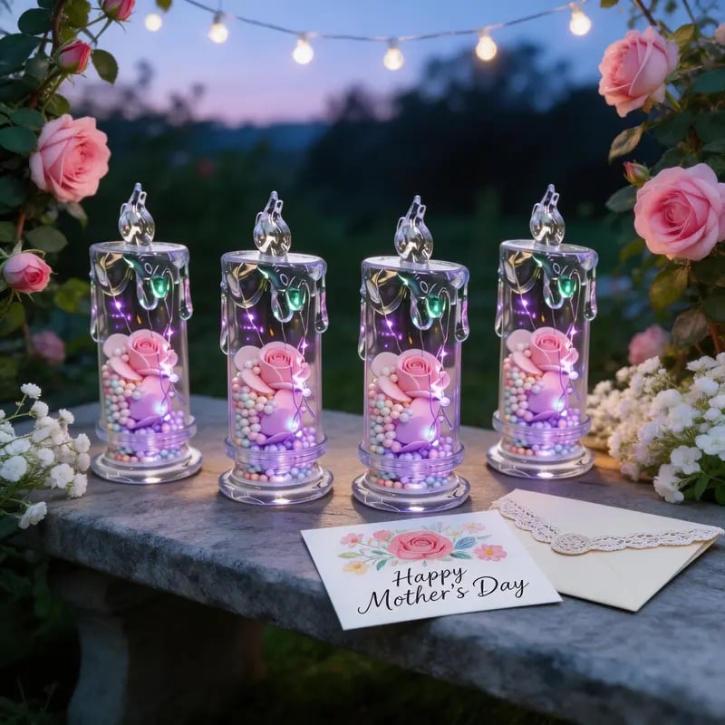 💖 Zeitlich begrenztes Angebot zum Muttertag 🌹 Rosenförmige Kerzenlampe