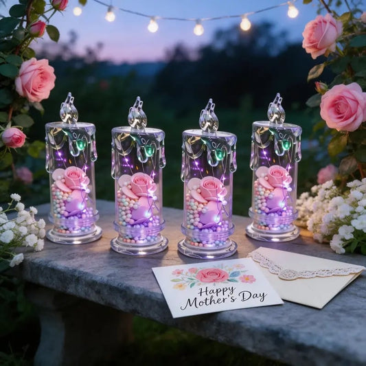 💖 Zeitlich begrenztes Angebot zum Muttertag 🌹 Rosenförmige Kerzenlampe