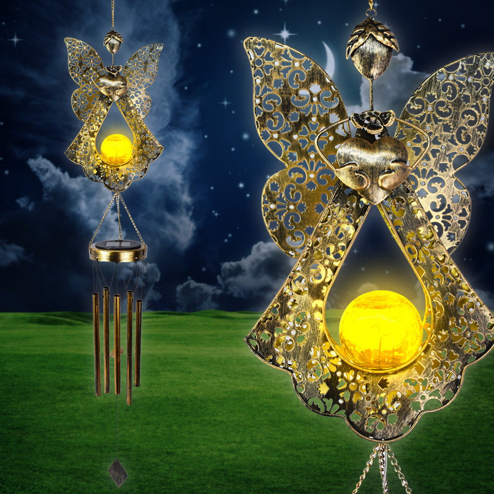Solar Powered Sun and Moon Shaped Metal Pendant / LED Pattern Outdoor Decoration