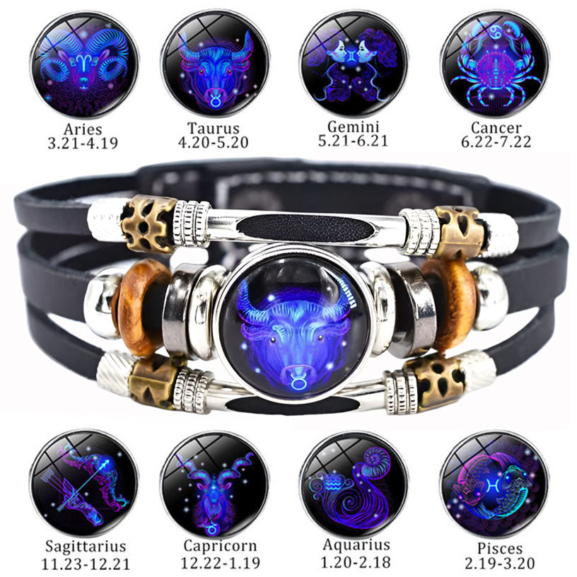 🌌 Zodiac sign bracelet that glows in the dar