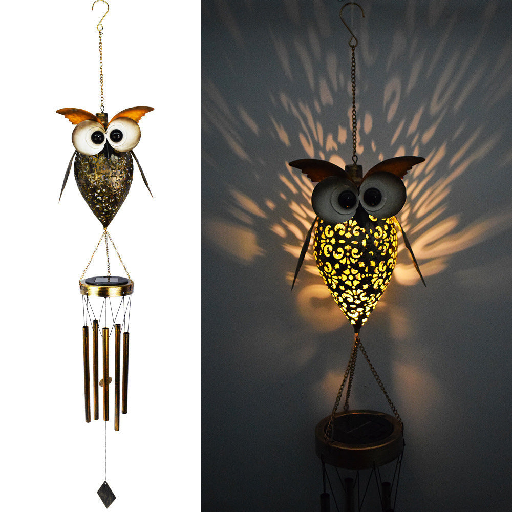 Solar Powered Sun and Moon Shaped Metal Pendant / LED Pattern Outdoor Decoration