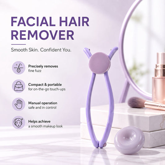 Hair removal device with cotton threads for fac