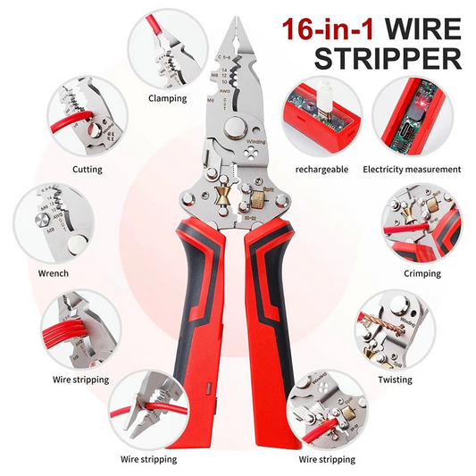 🔥Last Day 49% OFF🔥 16-in-1 Wire Stripper & Twister Pliers with Voltage Tester