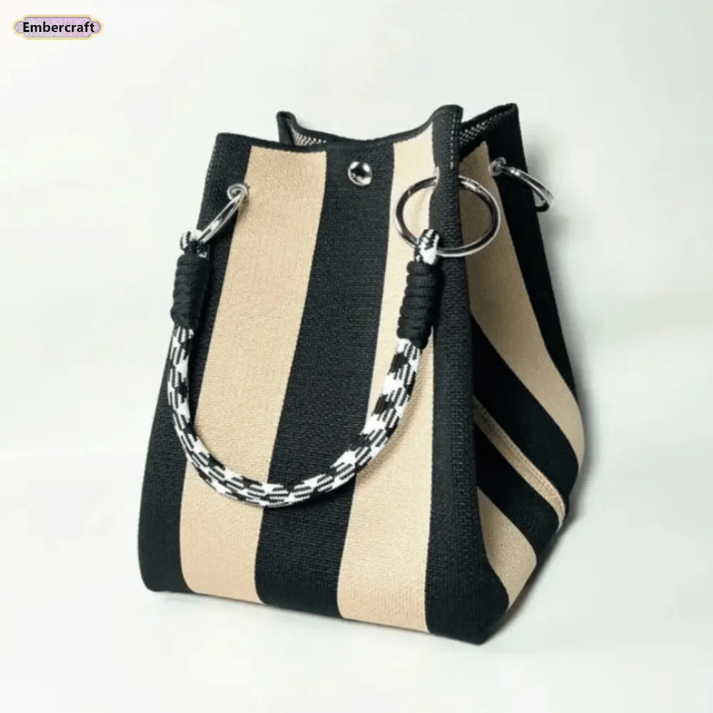 Boho-Tasche im Bucket-Stil für Damen, handgefertigte Häkeltasche, leichte Sommer-Strandtasche für Reisen, Alltag und Urlau