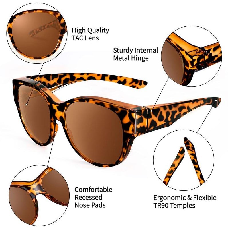 🕶 Neue Cat-Eye-Sonnenbrille in extra großer Größe mit polarisierten Gläsern und UV400-Schut