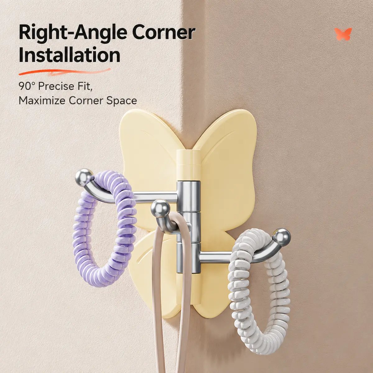 🔥LAST DAY 50% OFF – 🦋Swivel Butterfly Hook Without Drilling (4-pack)