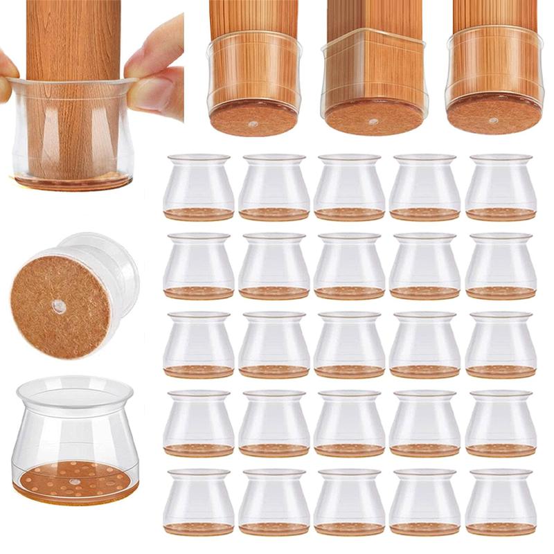 ✨ Universal rubber chair leg protectors - Fits all shapes of chair legs, scratch-resistant and durable - the ultimate solution to protect your floor