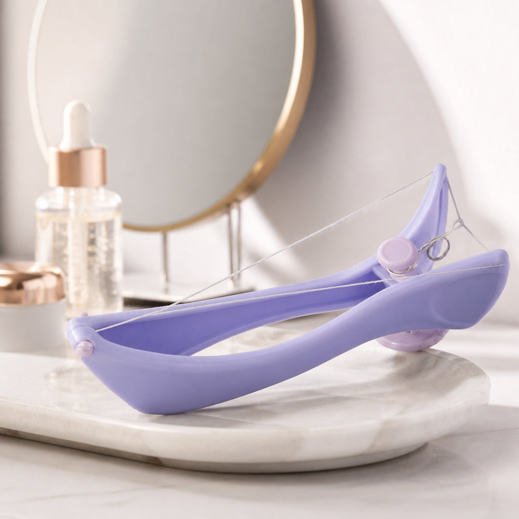 Hair removal device with cotton threads for fac