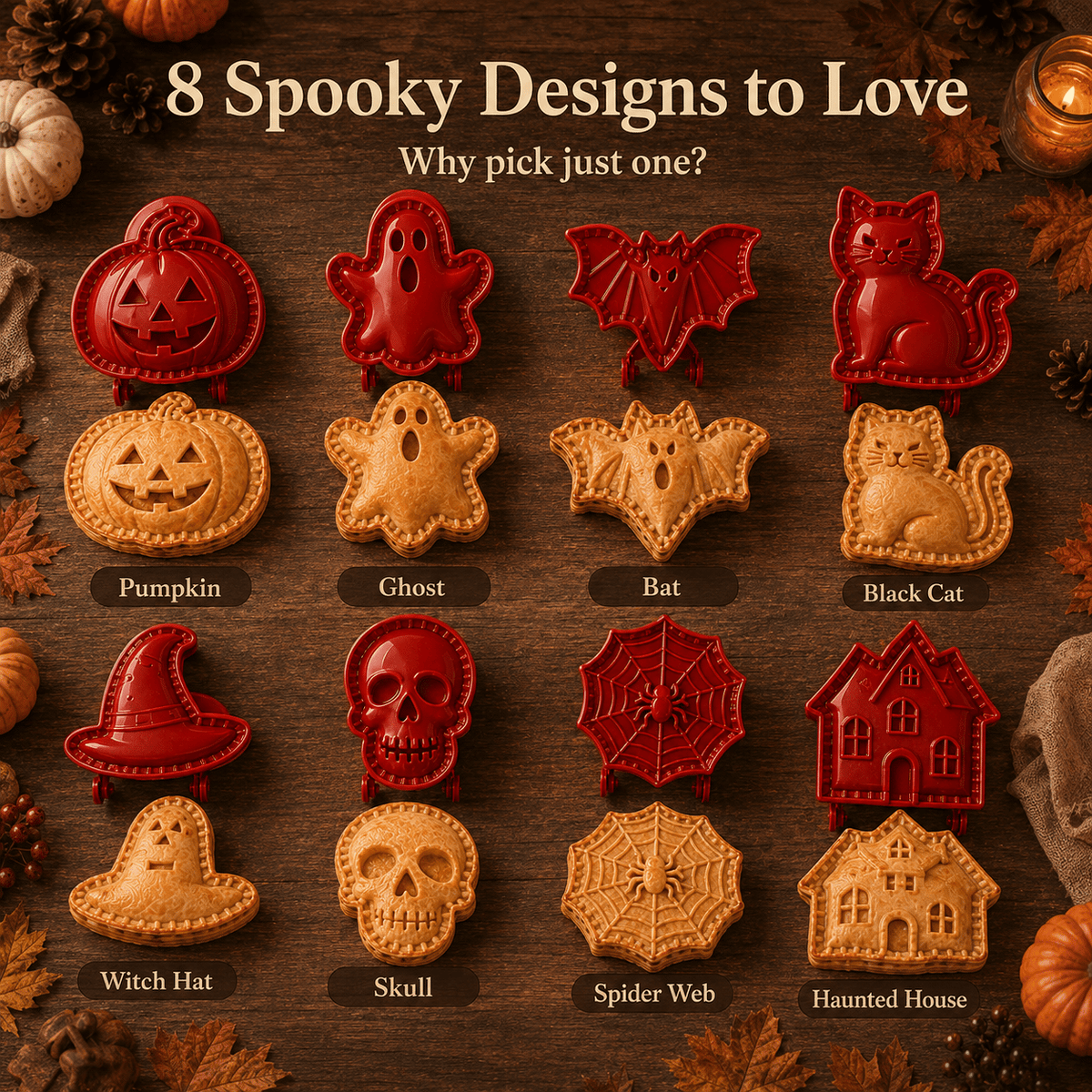 🎃 8-piece set of molds for small Halloween pies