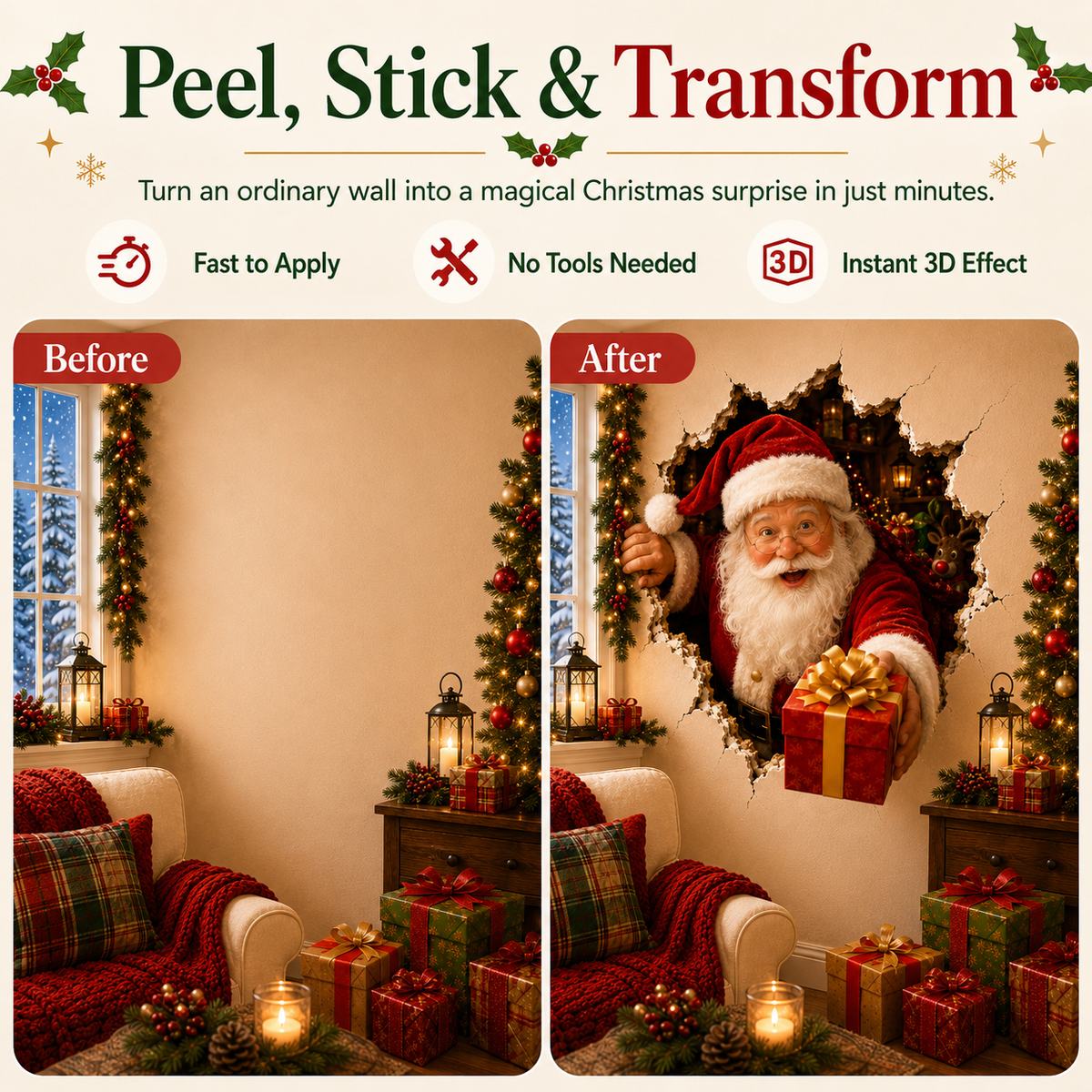 🔥Last day – 50% off “Break Through the Wall” Christmas stickers