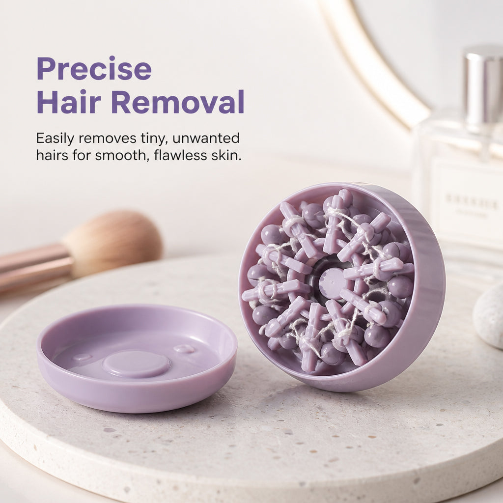 Hair removal device with cotton threads for fac