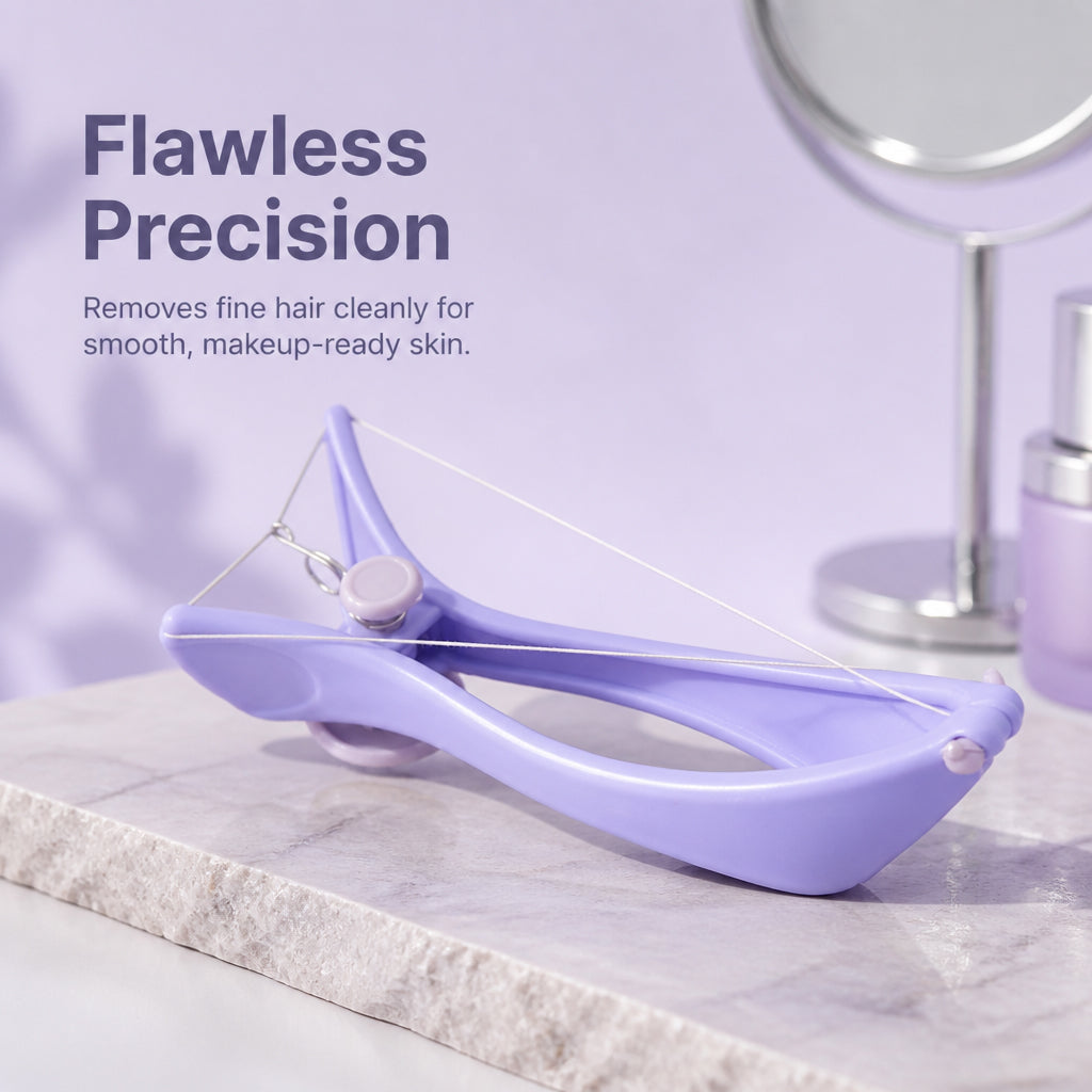 Hair removal device with cotton threads for fac