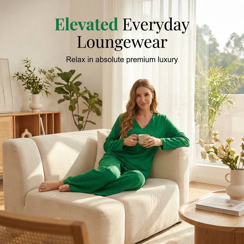 ✨ NEW! Women's loungewear set with V-neck and wide leg
