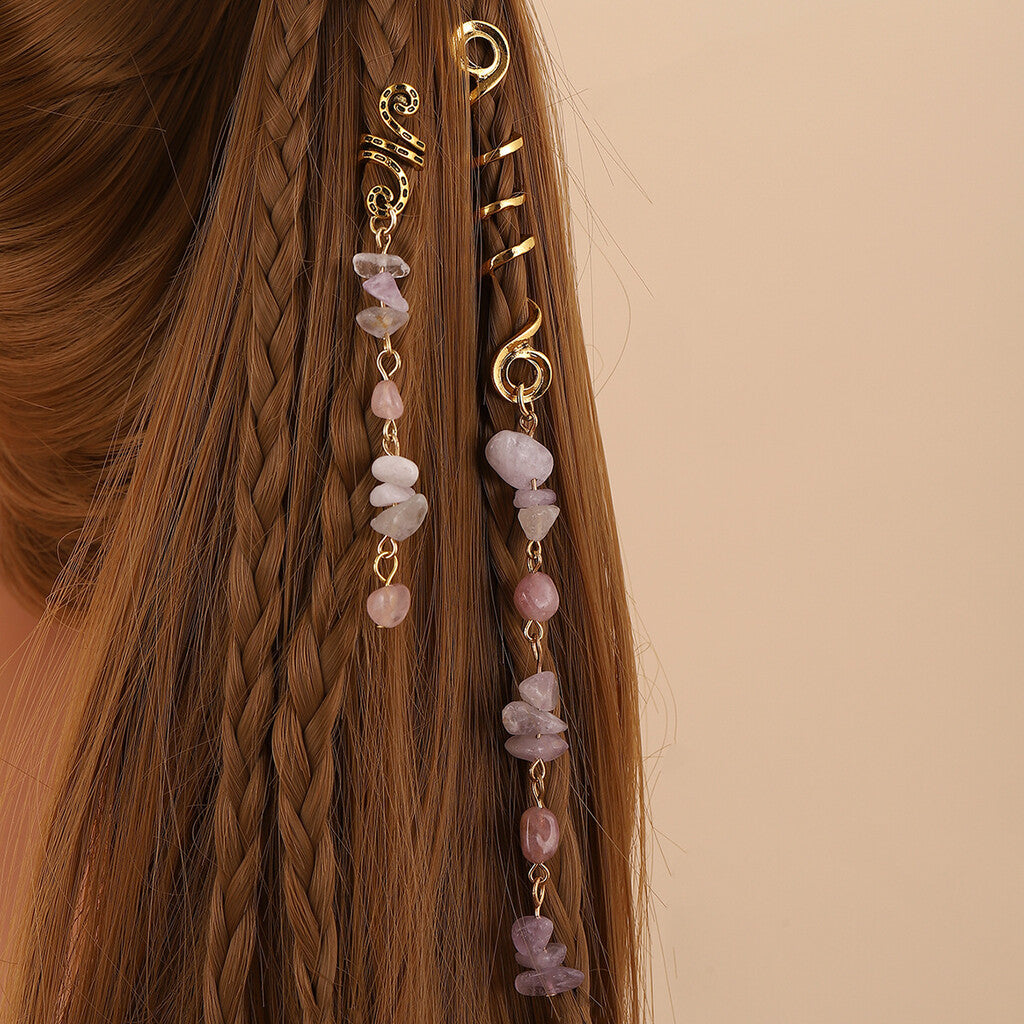 🌿Haarschmuck aus Naturstein in Spiralform