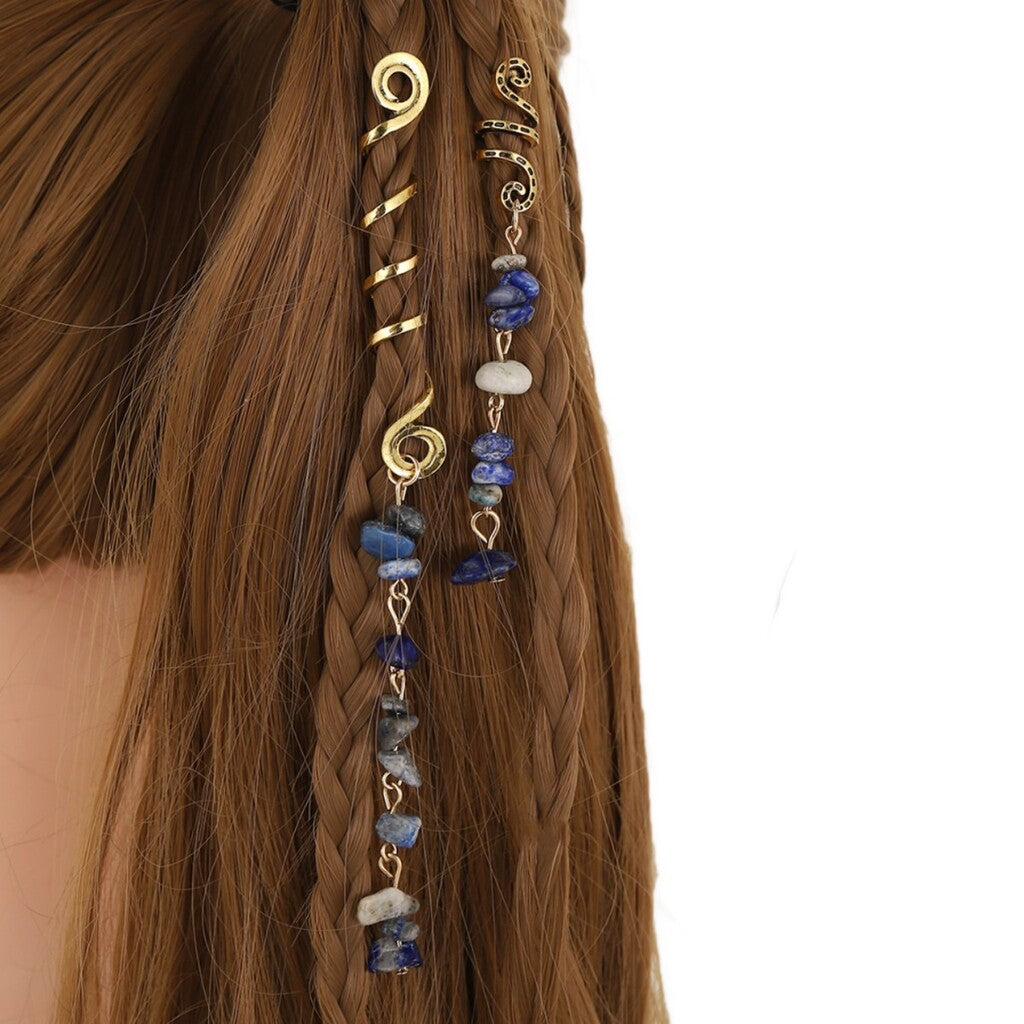 🌿Haarschmuck aus Naturstein in Spiralform