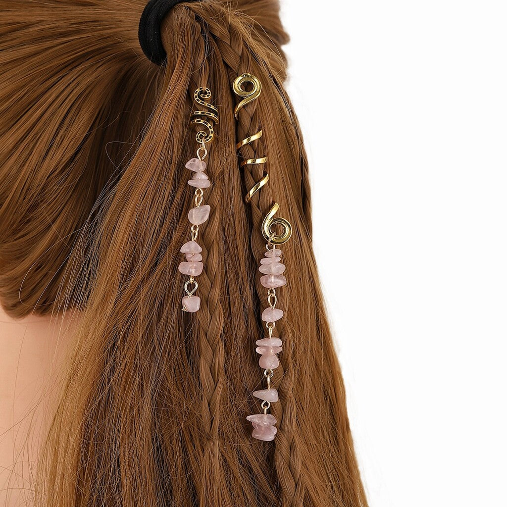 🌿Haarschmuck aus Naturstein in Spiralform