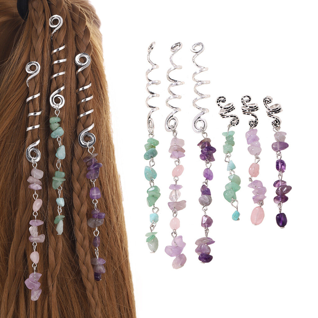🌿Haarschmuck aus Naturstein in Spiralform