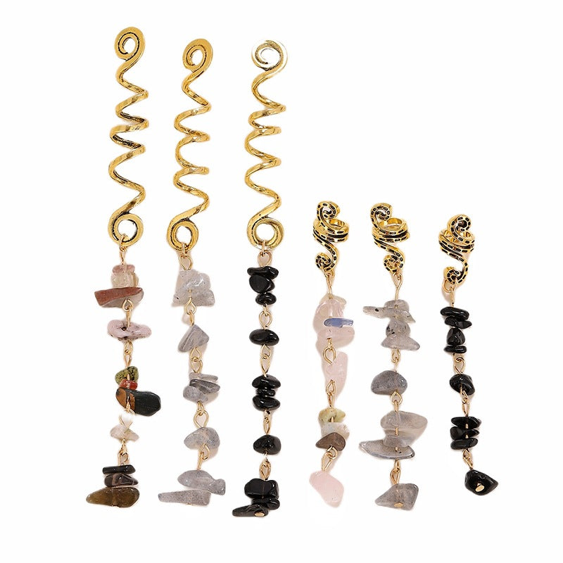 🌿Haarschmuck aus Naturstein in Spiralform