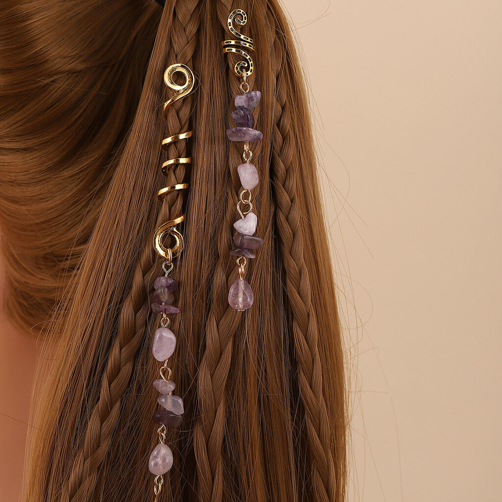 🌿Haarschmuck aus Naturstein in Spiralform