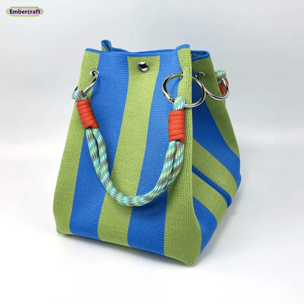 Boho-Tasche im Bucket-Stil für Damen, handgefertigte Häkeltasche, leichte Sommer-Strandtasche für Reisen, Alltag und Urlau