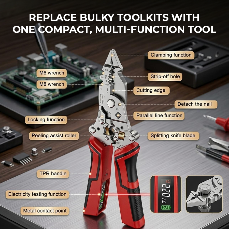 🔥Last Day 49% OFF🔥 16-in-1 Wire Stripper & Twister Pliers with Voltage Tester
