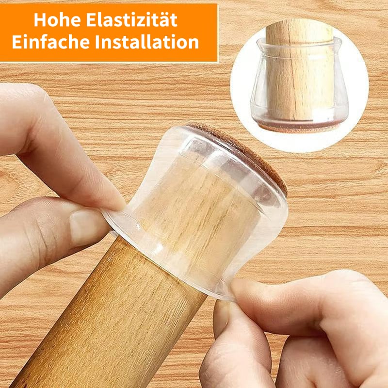 ✨ Universal rubber chair leg protectors - Fits all shapes of chair legs, scratch-resistant and durable - the ultimate solution to protect your floor