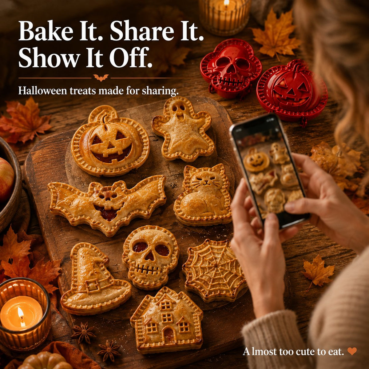 🎃 8-piece set of molds for small Halloween pies