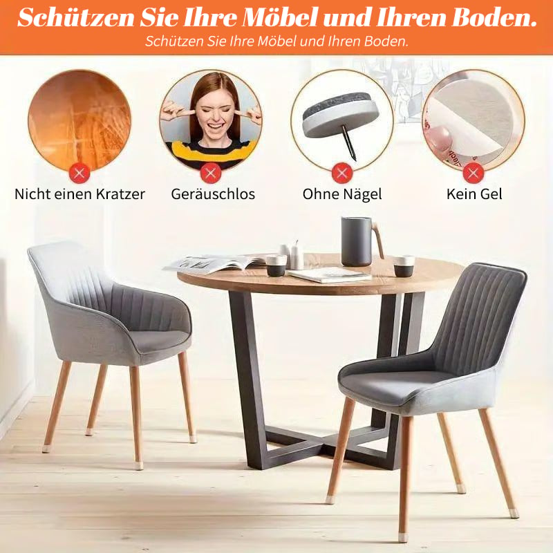 ✨ Universal rubber chair leg protectors - Fits all shapes of chair legs, scratch-resistant and durable - the ultimate solution to protect your floor
