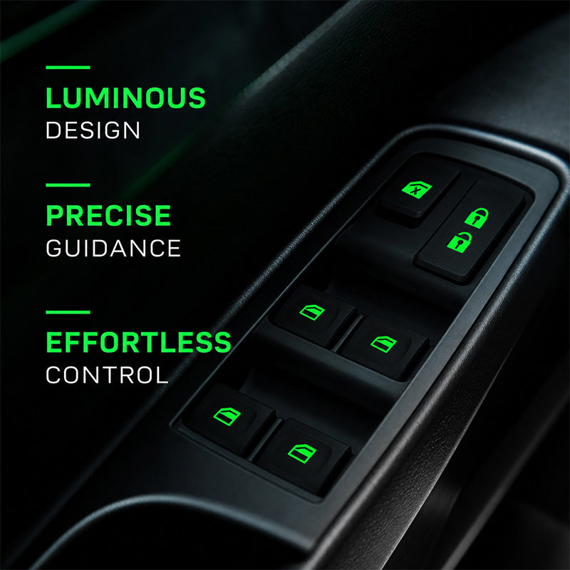 💡Luminous stickers for window switch in the car - Colorful warning signs that glow in the dar