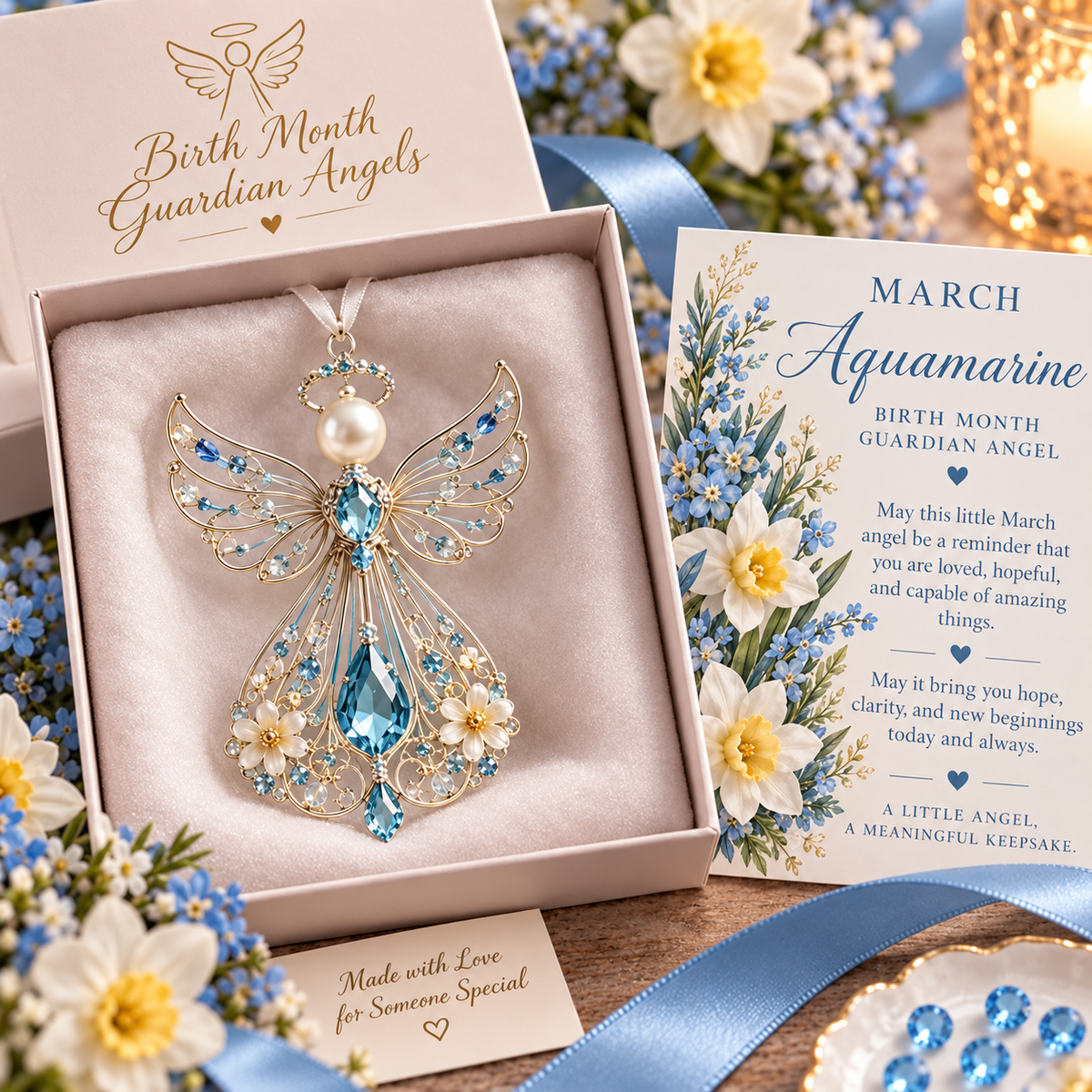 🕊️ Birth Month Guardian Angel Ornament – Not Just an Angel. Their Angel. ✨💎