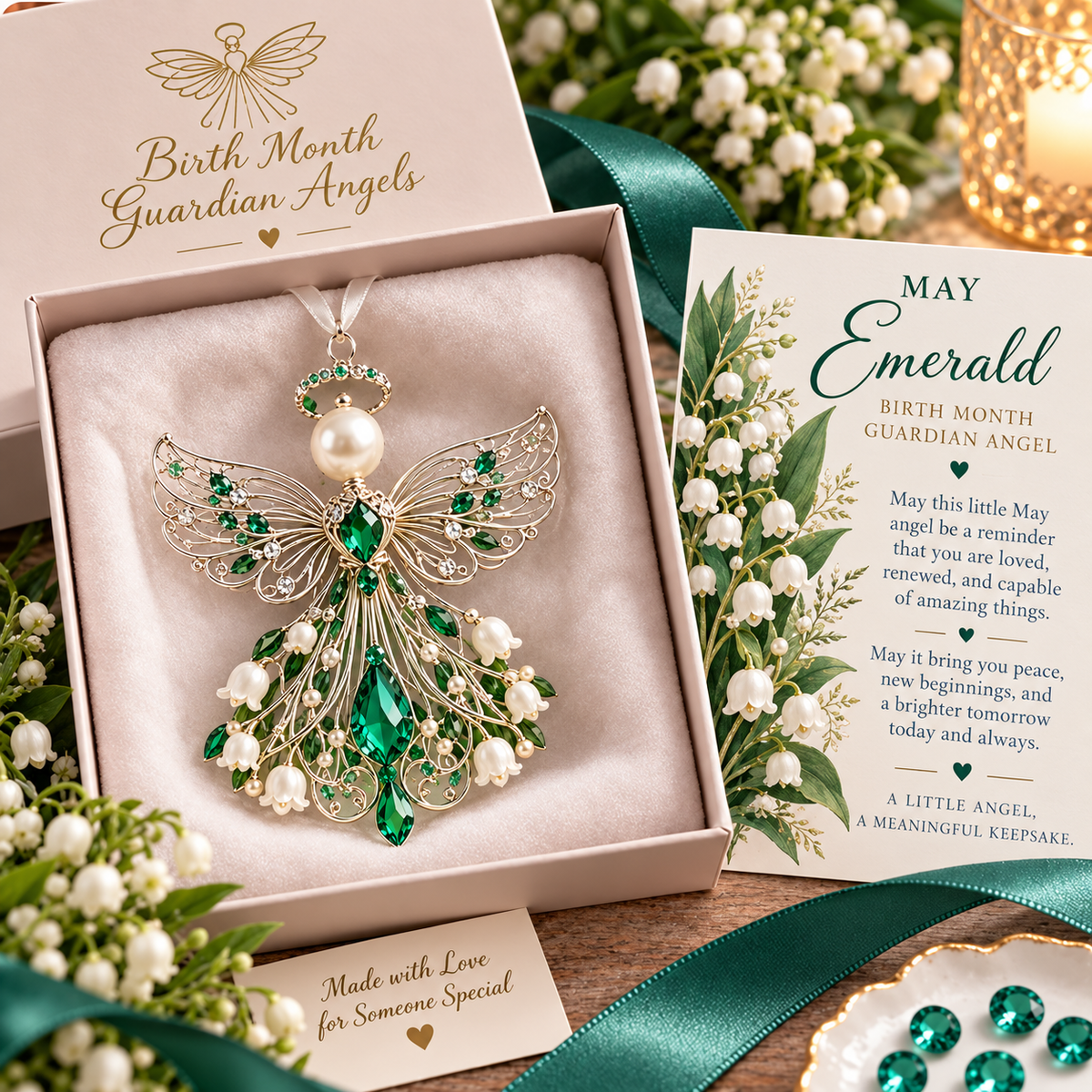 🕊️ Birth Month Guardian Angel Ornament – Not Just an Angel. Their Angel. ✨💎
