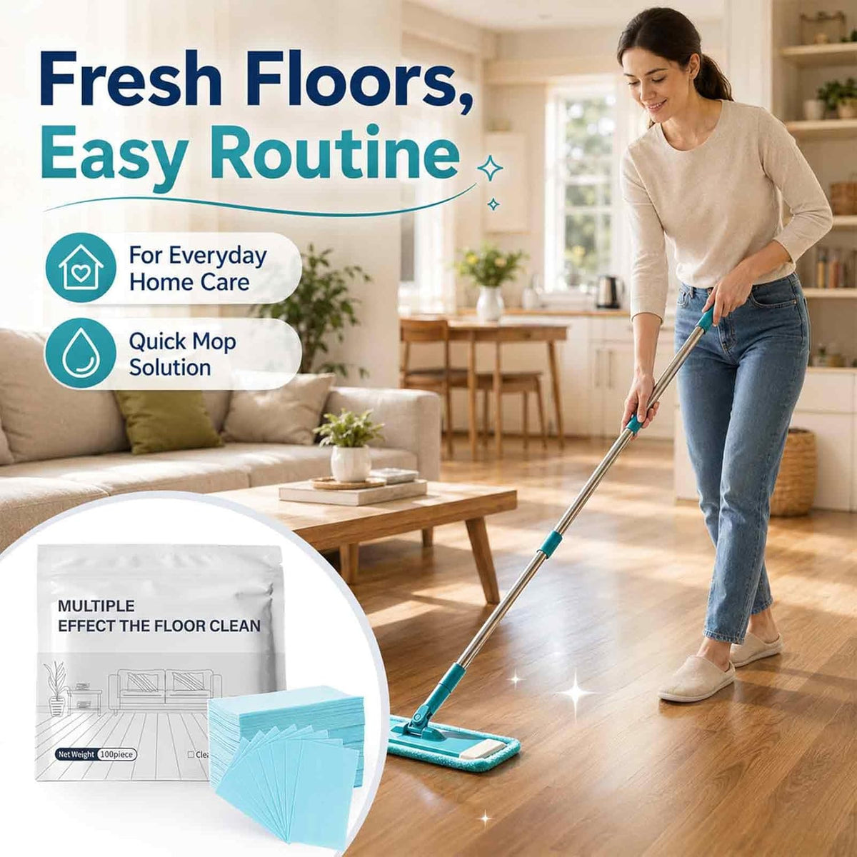 🧹 Cleaning cloths for thorough cleaning of various surfaces (100 pcs.) ✨ Effective stain removal in the kitchen, bathroom and much more