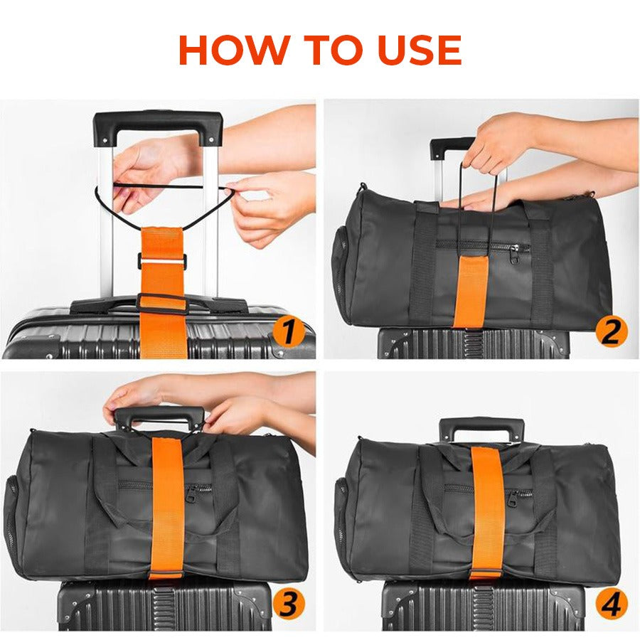 🔥Last day – 50% off🔥 Adjustable suitcase strap with bungee cord for suitcase handle