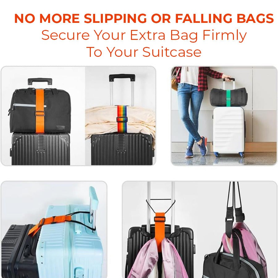 🔥Last day – 50% off🔥 Adjustable suitcase strap with bungee cord for suitcase handle