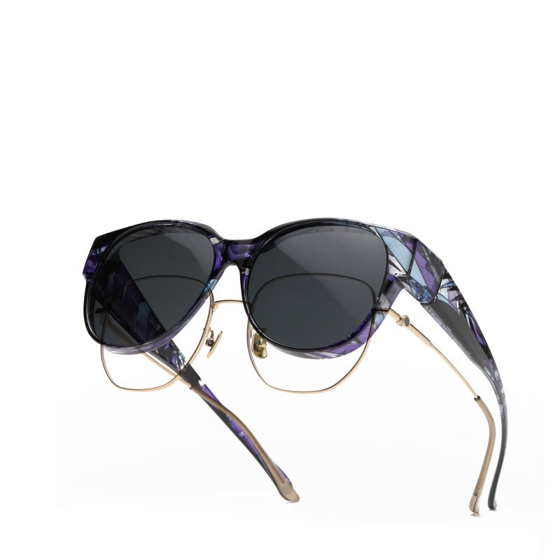 🕶 Neue Cat-Eye-Sonnenbrille in extra großer Größe mit polarisierten Gläsern und UV400-Schut