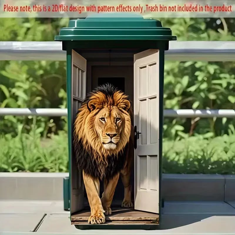 🦒🐯Creative trash can sticker with colorful cartoon✨