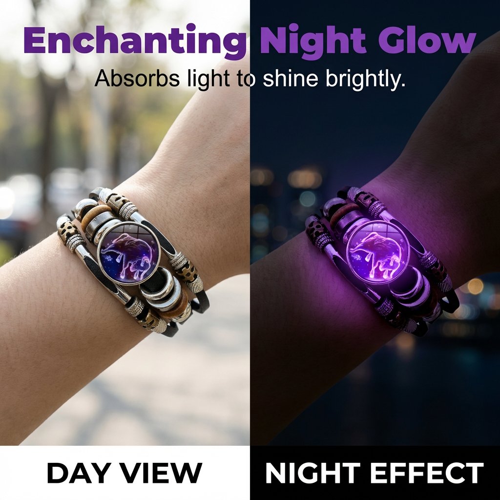 🌌 Zodiac sign bracelet that glows in the dar
