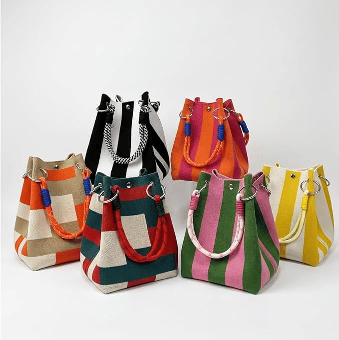 Boho-Tasche im Bucket-Stil für Damen, handgefertigte Häkeltasche, leichte Sommer-Strandtasche für Reisen, Alltag und Urlau
