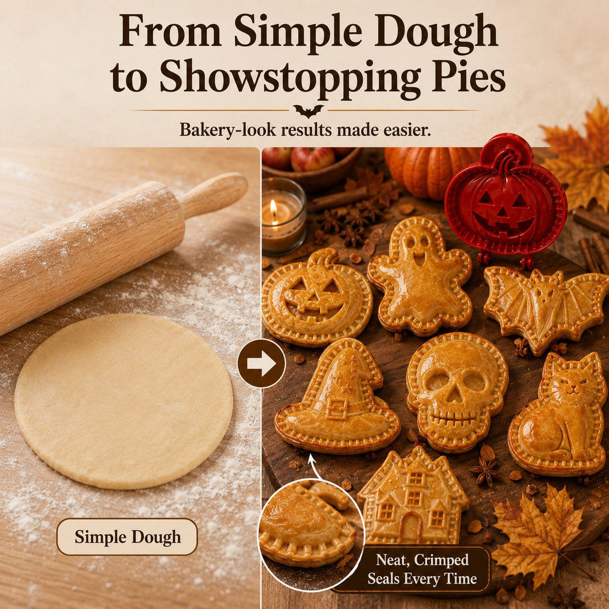 🎃 8-piece set of molds for small Halloween pies
