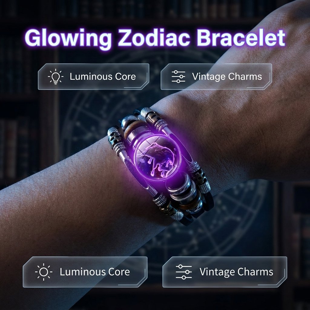 🌌 Zodiac sign bracelet that glows in the dar