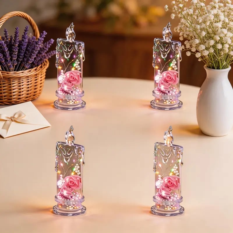 💖 Zeitlich begrenztes Angebot zum Muttertag 🌹 Rosenförmige Kerzenlampe