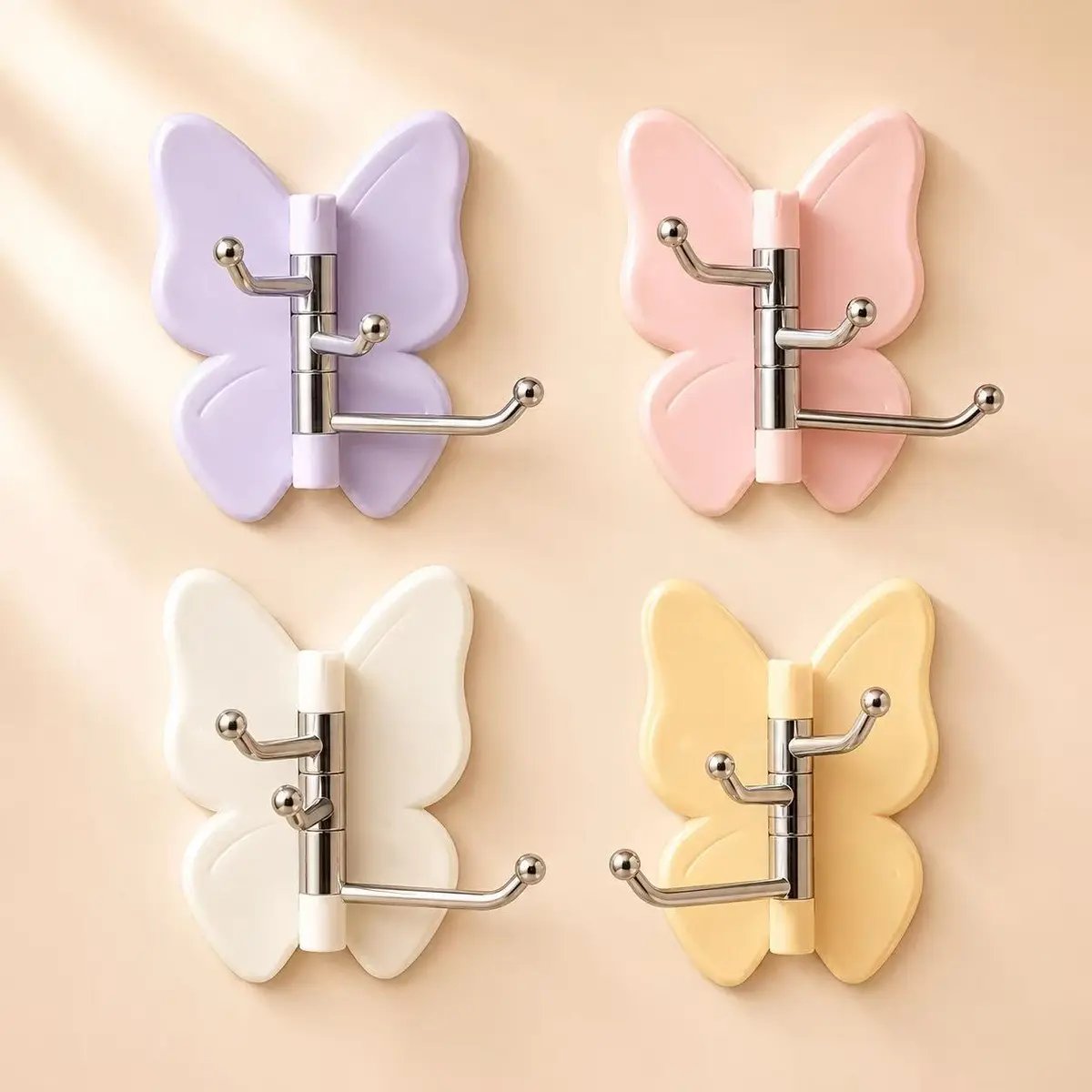 🔥LAST DAY 50% OFF – 🦋Swivel Butterfly Hook Without Drilling (4-pack)
