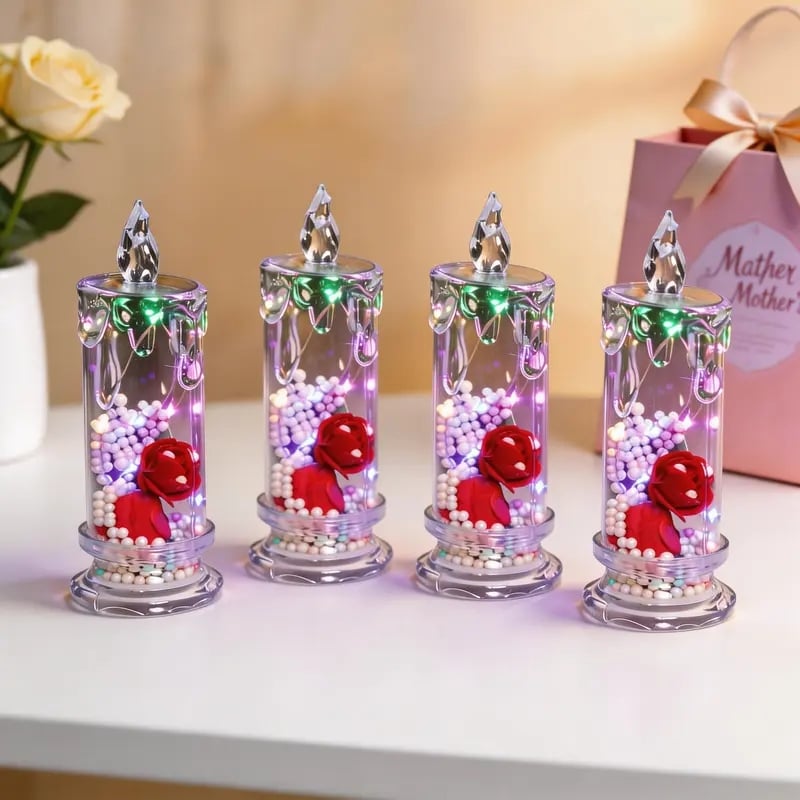 💖 Zeitlich begrenztes Angebot zum Muttertag 🌹 Rosenförmige Kerzenlampe