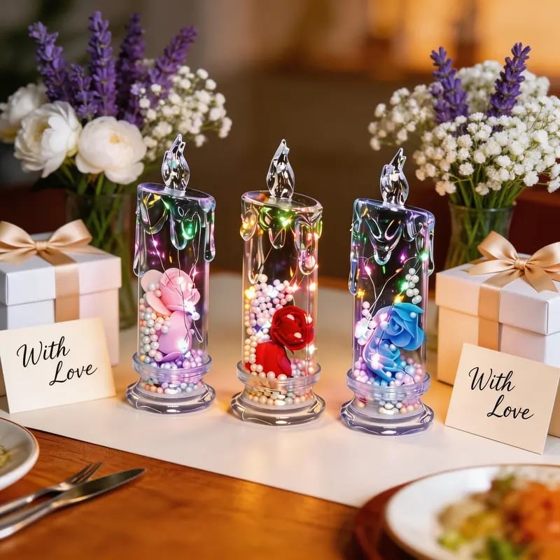 💖 Zeitlich begrenztes Angebot zum Muttertag 🌹 Rosenförmige Kerzenlampe