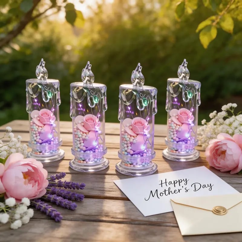 💖 Zeitlich begrenztes Angebot zum Muttertag 🌹 Rosenförmige Kerzenlampe