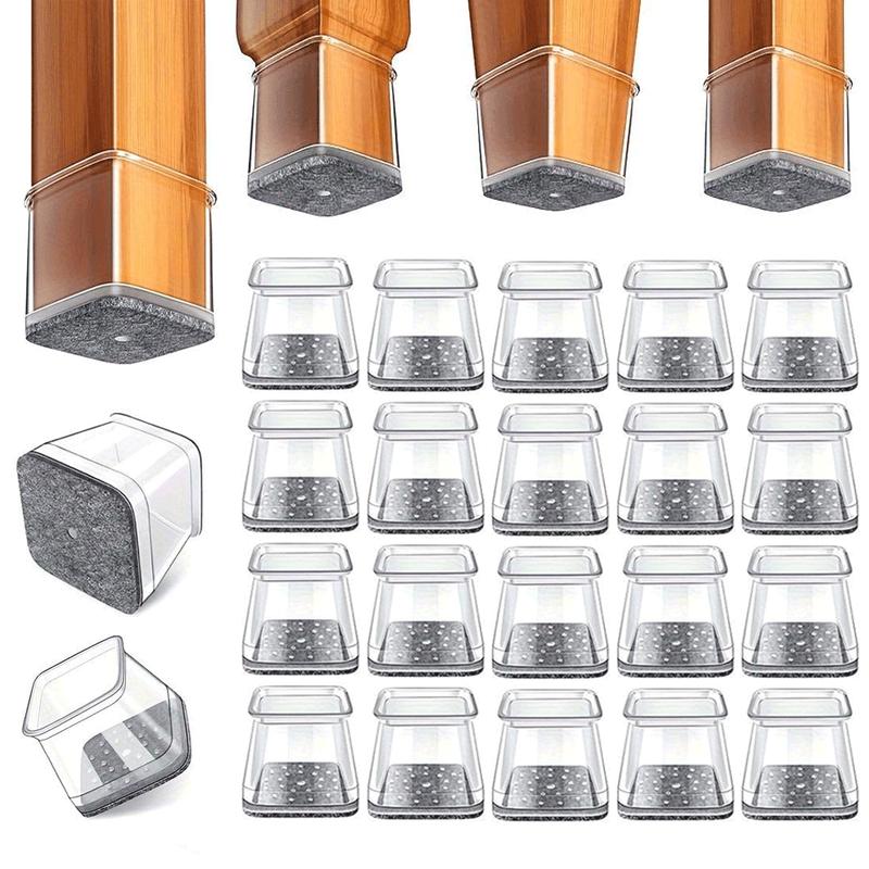 ✨ Universal rubber chair leg protectors - Fits all shapes of chair legs, scratch-resistant and durable - the ultimate solution to protect your floor