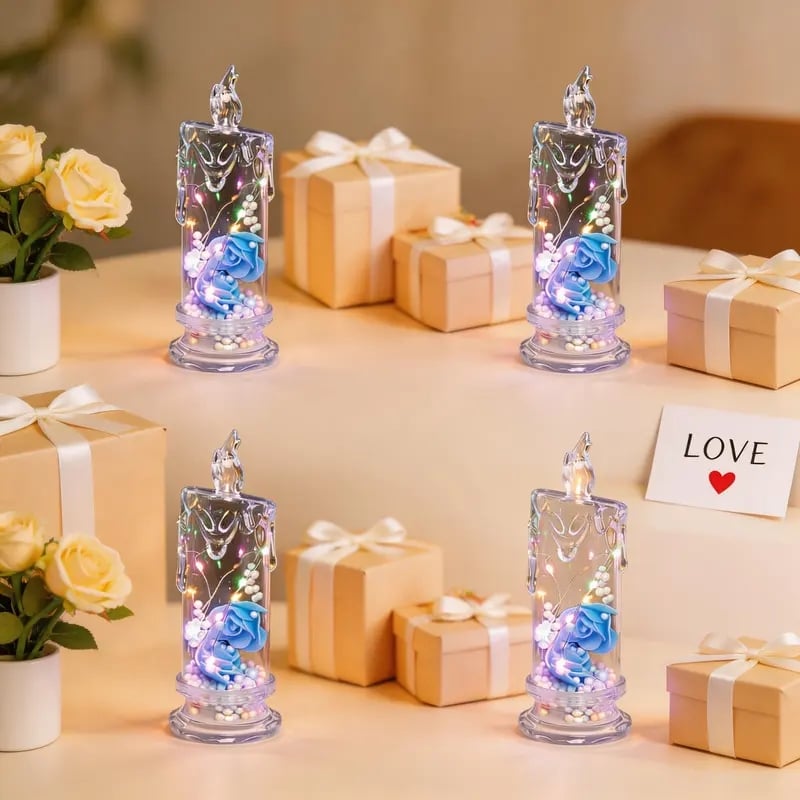 💖 Zeitlich begrenztes Angebot zum Muttertag 🌹 Rosenförmige Kerzenlampe
