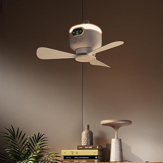 🍃 Wiederaufladbarer Deckenventilator mit LED-Beleuchtung